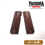 PANDORA ARMS 木製グリップ 東京マルイ ガスブロ ガバメント 用 ダイヤチェッカー 樺材 ブラウン メール便 対応商品